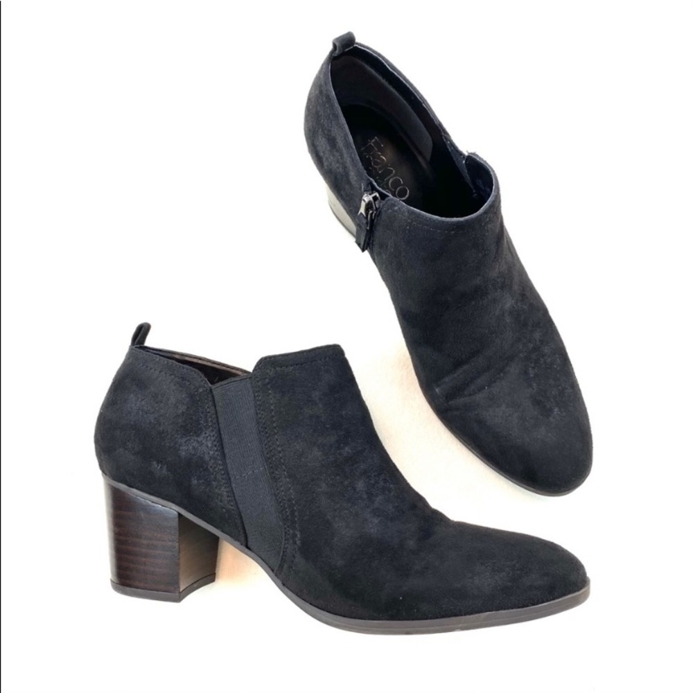 Franco Sarto Barrett black vegan booties, like new with box. Size 8.5